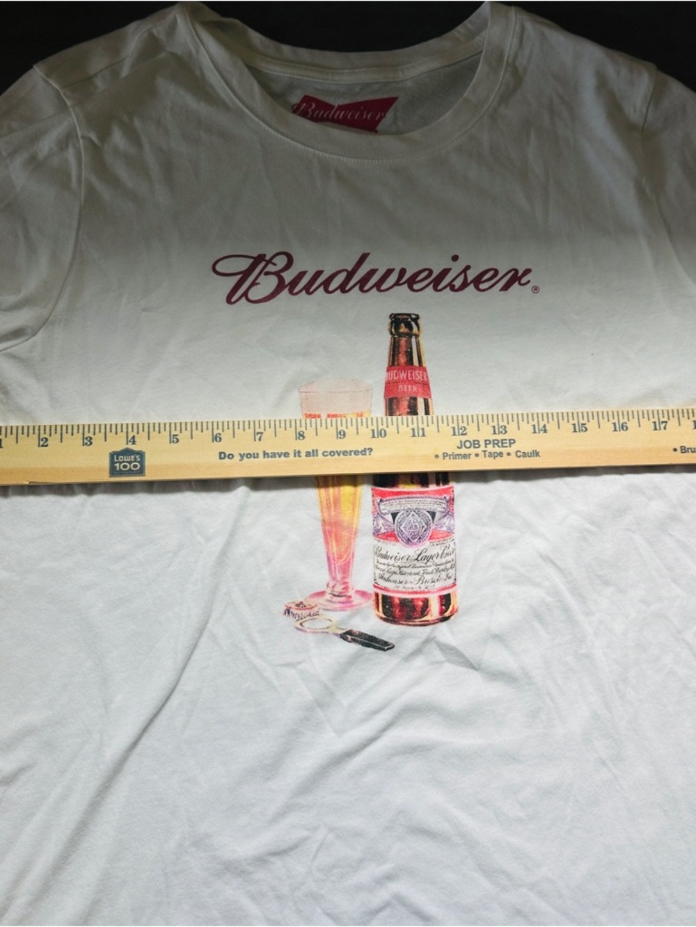 Budweiser Lucky Brand Graphic T Shirt White Beer Logo Tee Women’s Casual Large - Picture 5 of 7